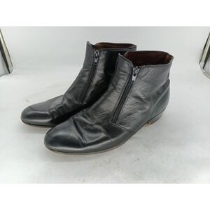 Valentino Ankle Boots Mens Size 11 Black Leather Side Zip Dress Shoes V689 s5
